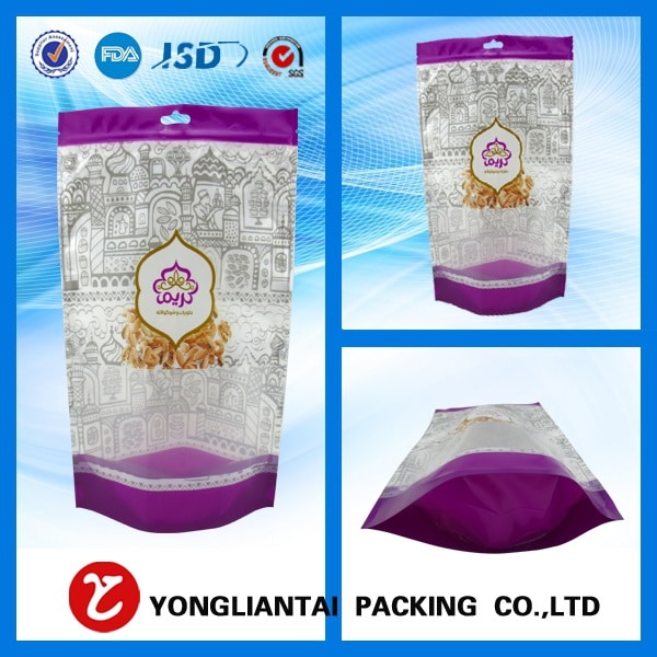 Dried fruit bags food grade custom plastic bagsFlat bottom bags